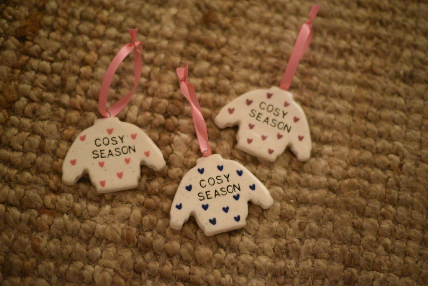 Christmas Jumper Decoration Set of 3 'Cosy Season'